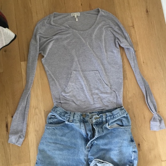 Kirra Tops - Thin gray pacsun pocket shirt